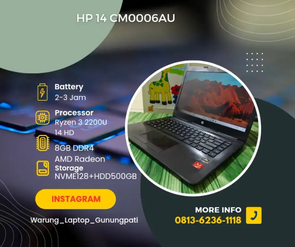 Hp 14-CM0006AU Ryzen 3 2200U 8GB