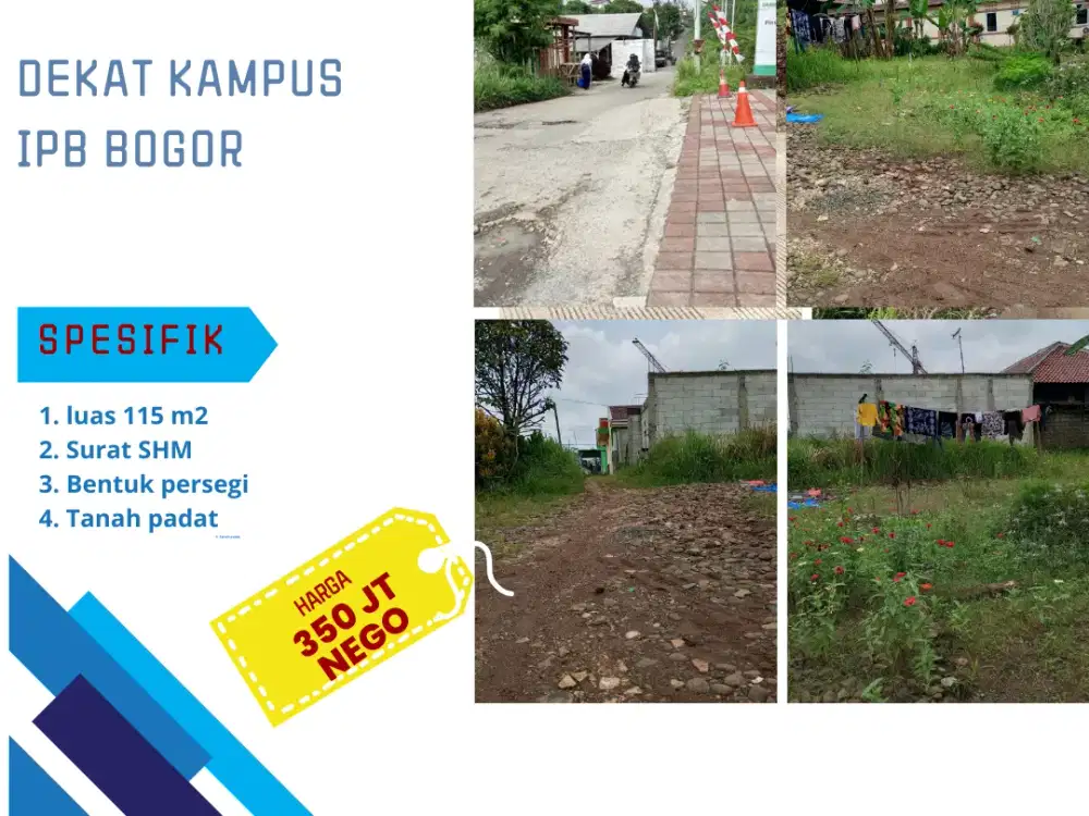 Tanah Dekat Kampus IPB Bogor Cocok Bangun Kos-kosan Dan SHM