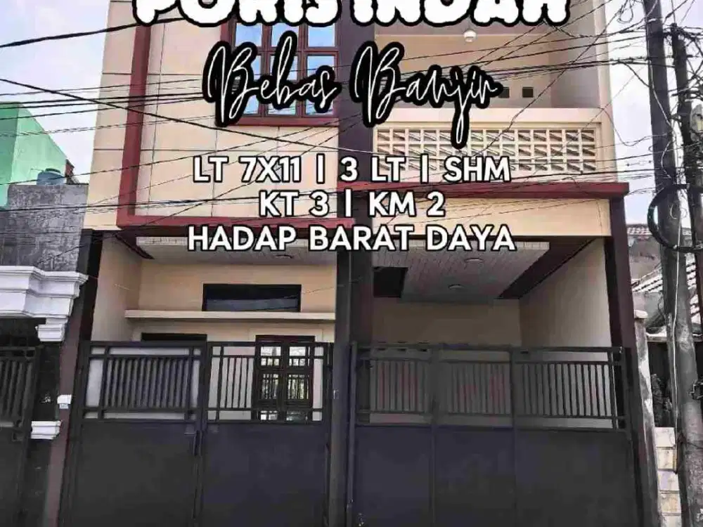 Wilson Rumah baru 3 lantai uk 7x11 di poris indah