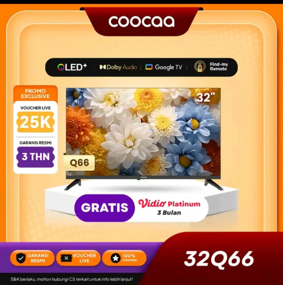 NEW COOCAA 32 inch Q66 TV QLED+ Google TV