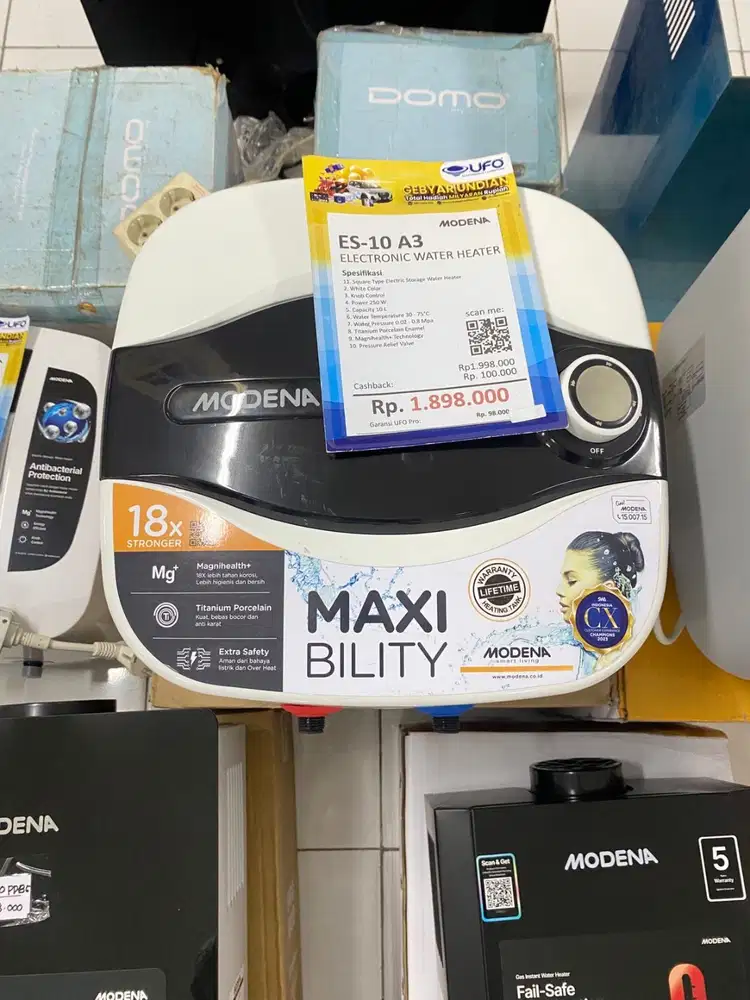 Kredit Electronik Water Heater Modena Kapasitas 10L, Modal KTP DP 0Rp