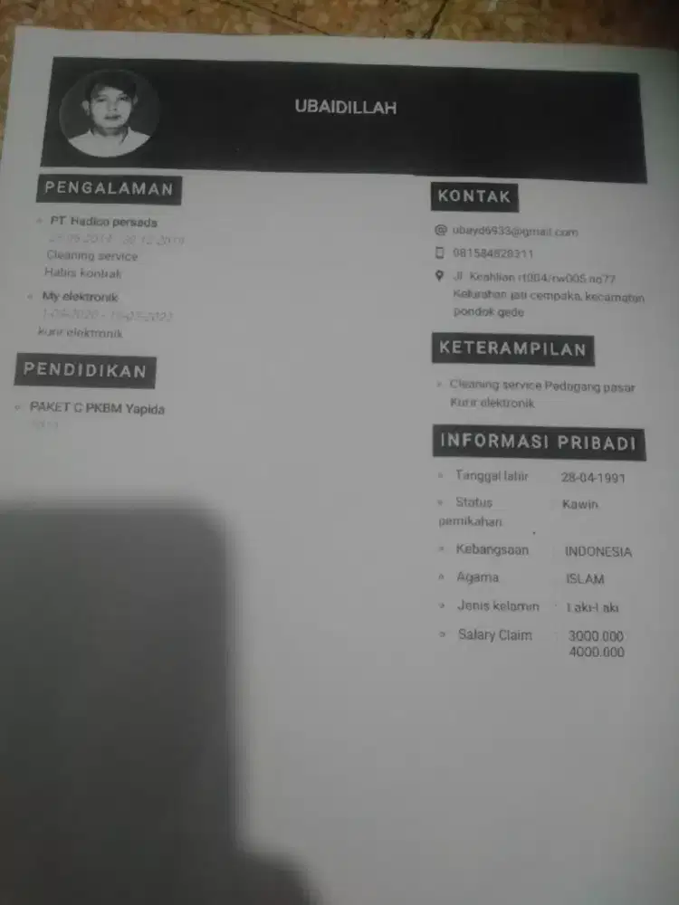 Sedang mencari pekerjaan