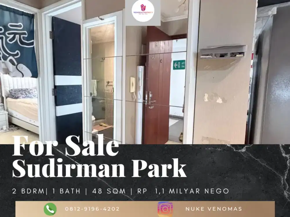 Dijual Apartement Sudirman Park 2BR Full Furnished View Utara