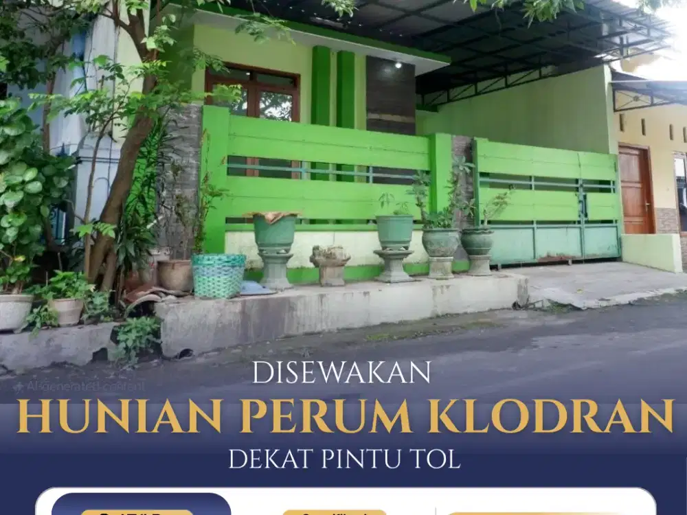 Disewakan Rumah 1 Lantai Area Perumahan Klodran