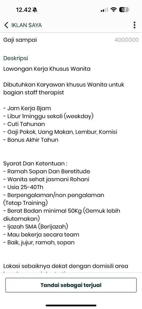 LOKER KHUSUS WANITA