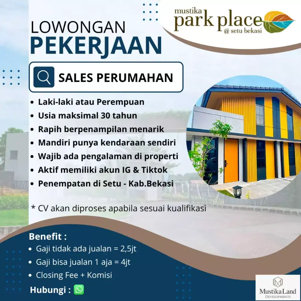 Sales Marketing Inhouse Perumahan Bekasi