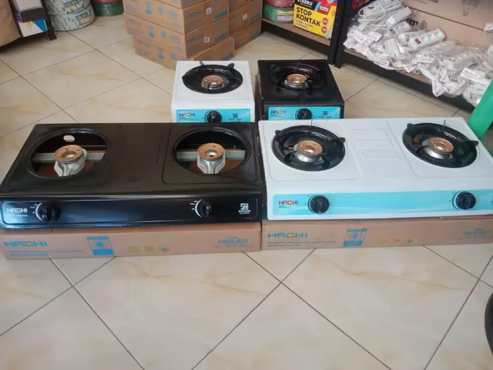 Kompor 2 Tungku Hachi Hitam/ Putih
