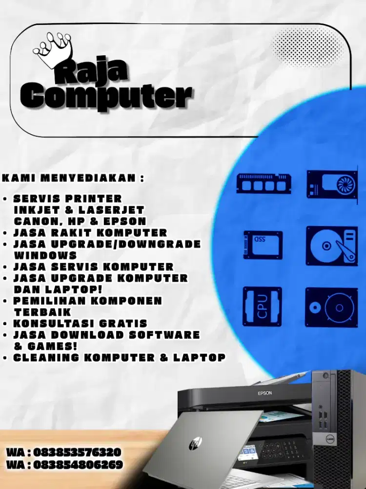 RAJA KOMPUTER : JASA SERVIS serta RAKIT KOMPUTER & SERVIS PRINTER