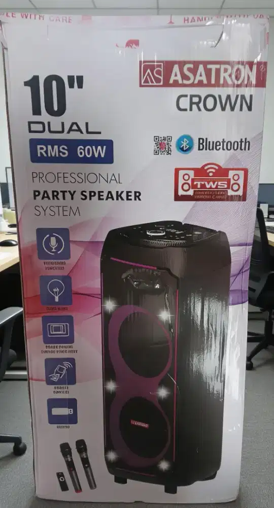 SPEAKER ASATRON DOUBLE WOOFER 12 INCI X 2 BARU SEGEL BOX