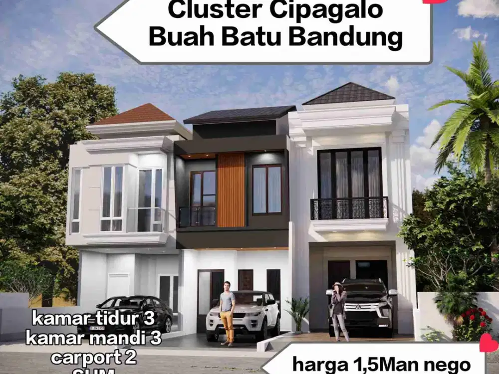Rumah Minimalis Baru 2 lantai di Cipagalo Buah Batu Bandung