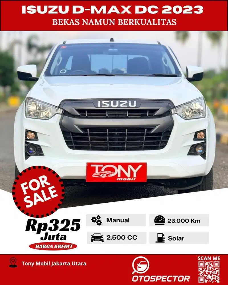 #Tony Mobil# Isuzu D-Max Dobel Cabin 4x4 MT 2023 Putih