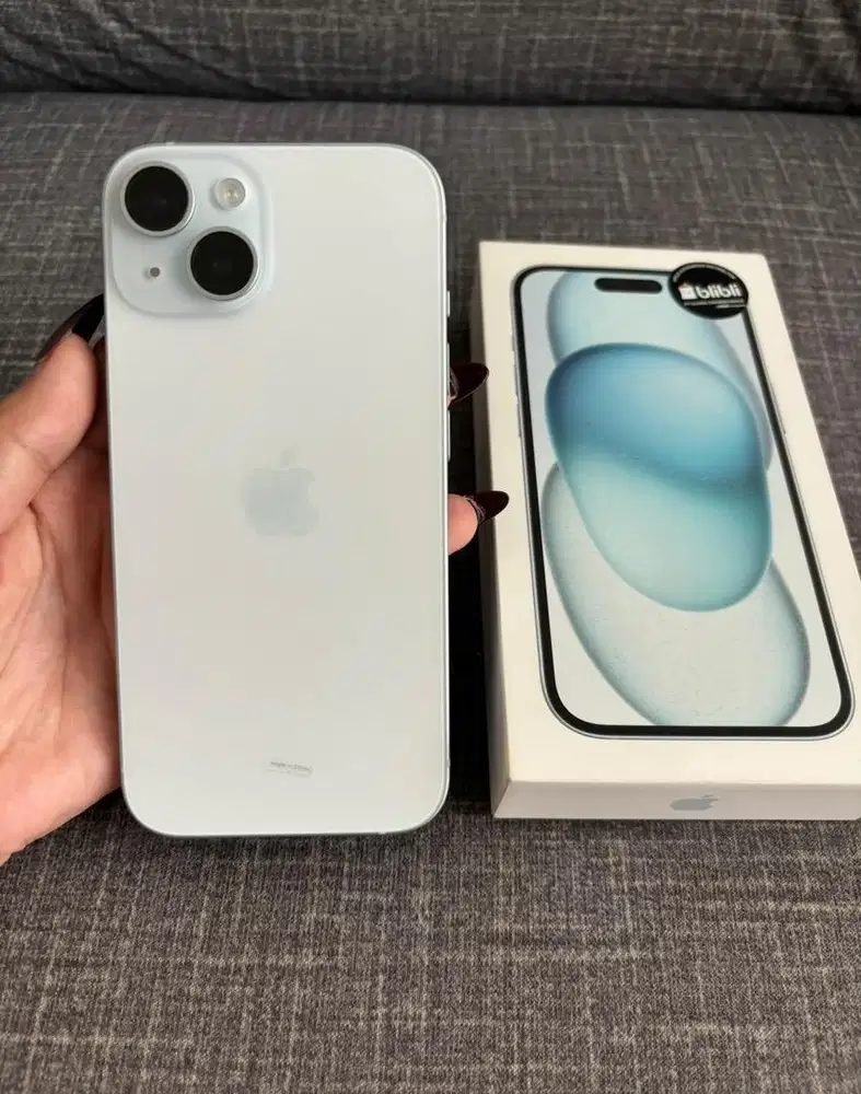 iPhone 15 128gb Blue ex Garansi iBox Blibli Fullset Nominus