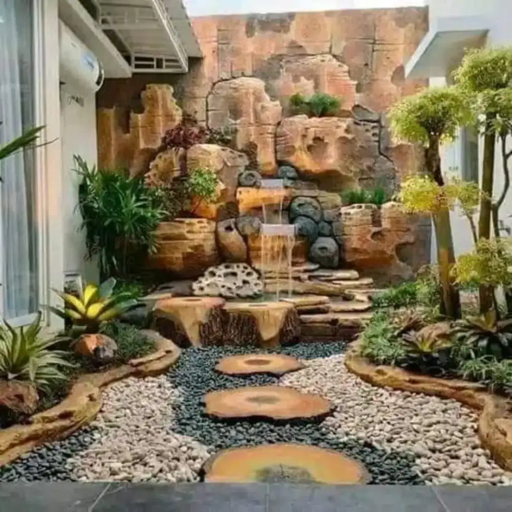 Kolam koi relief nuansa alam