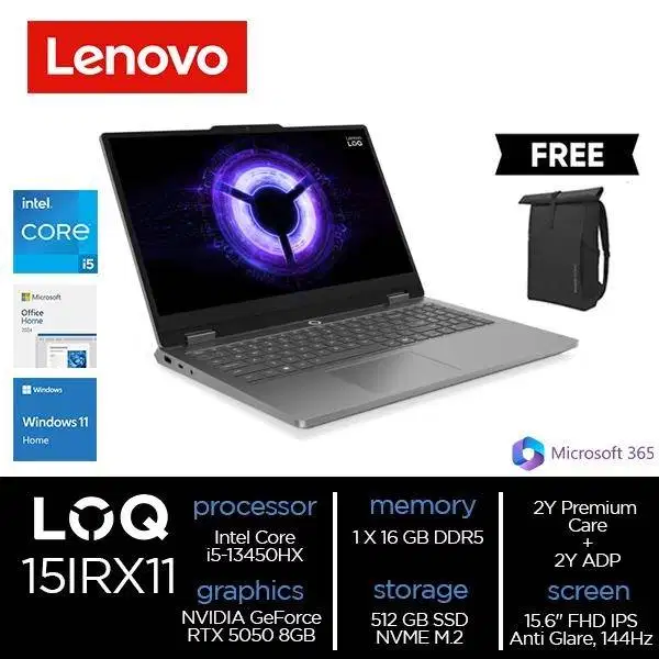 Lenovo LOQ Essential 15IRX11 3KID Core i5-13450HX 16GB 512GB SSD