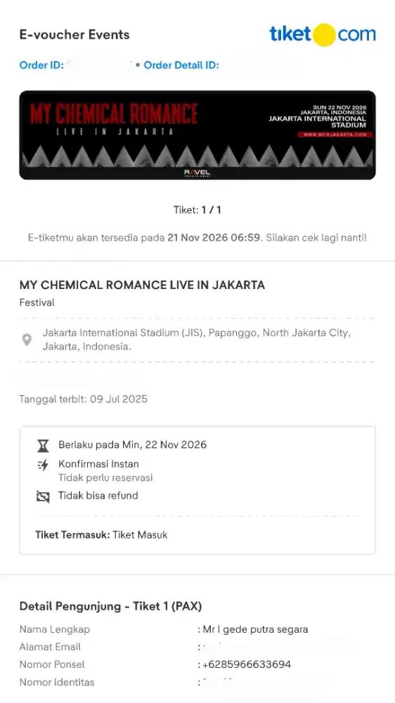 Tiket Festival Konser My Chemical Romance