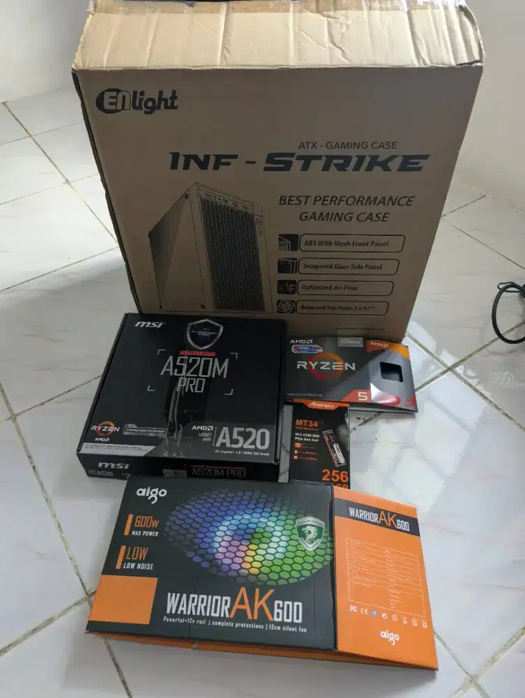 Komputer pc gaming ryzen 5 5600g | a520m | ram 16gb | nvme 256gb