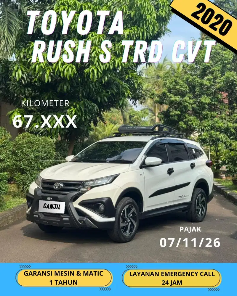 TOYOTA RUSH S TRD AT MATIC 2020 GANJIL