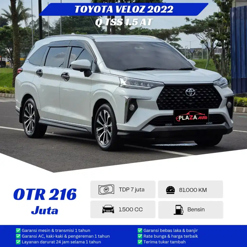 Toyota Veloz 2022
Q TSS 1.5 Automatic