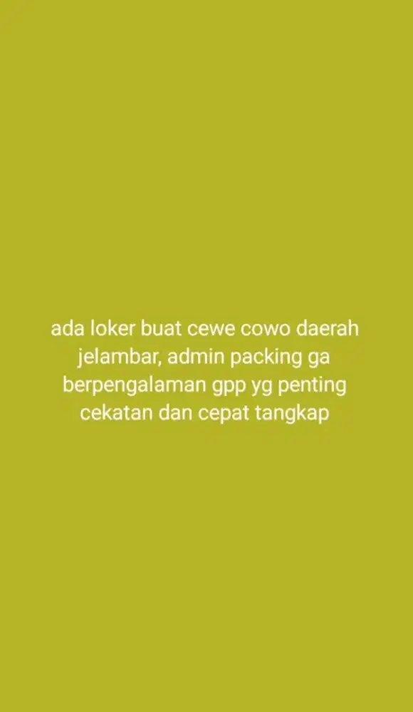 lowongan kerja packing dan admin