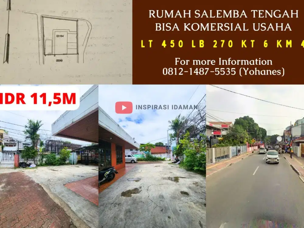 Rumah 450mtr Salemba Tengah bisa komersial usaha