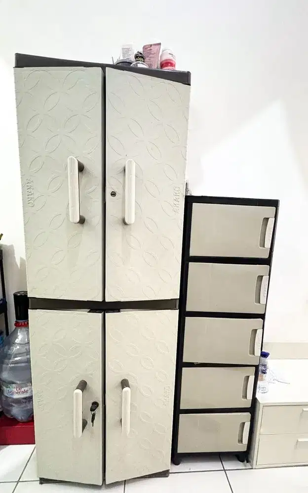 3IN1 Spring bed + Lemari plastik murah