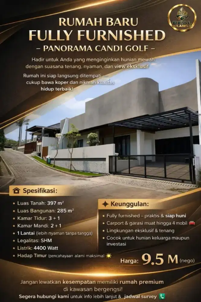 RUMAH MEWAH DI PANORAMA CANDI GOLF SEMARANG KOTA STRATEGIS DEKAT KOTA