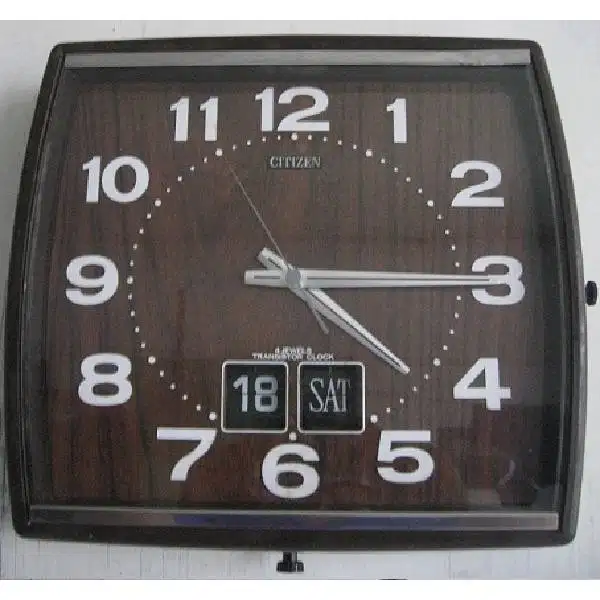 Vintage Jam dinding antik Transistor CITYZEN era 70an made in Japan