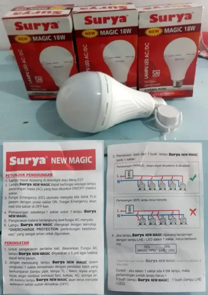 Lampu Darurat Magic Surya 18 WATT