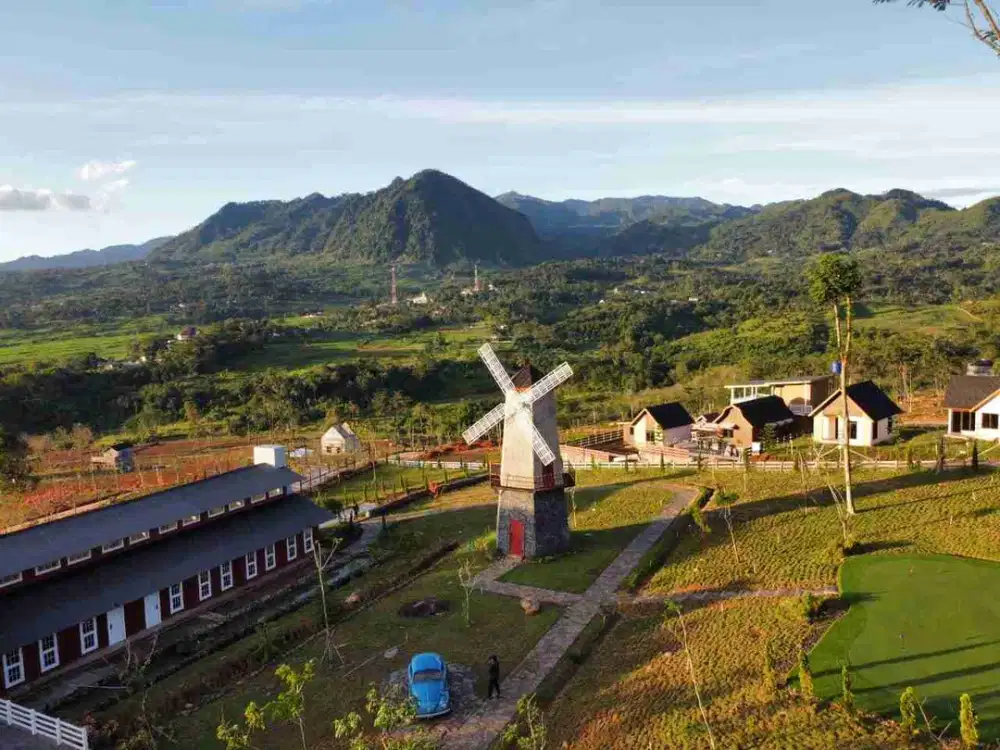Tanah Siap Bangun Nempel Sungai View Gunung Akses Mobil Masuk