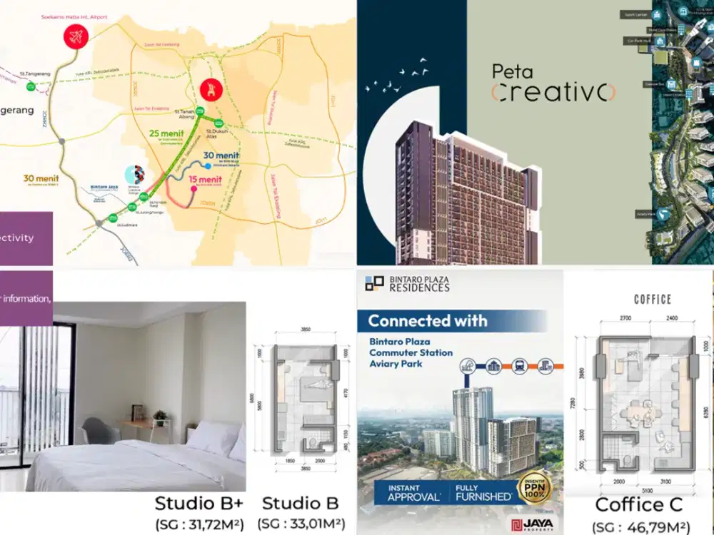 Jaya Group Bintaro Plaza Residence Tangerang Selatan Creativo Tower  (Live it Lively) – DP 84 Jt