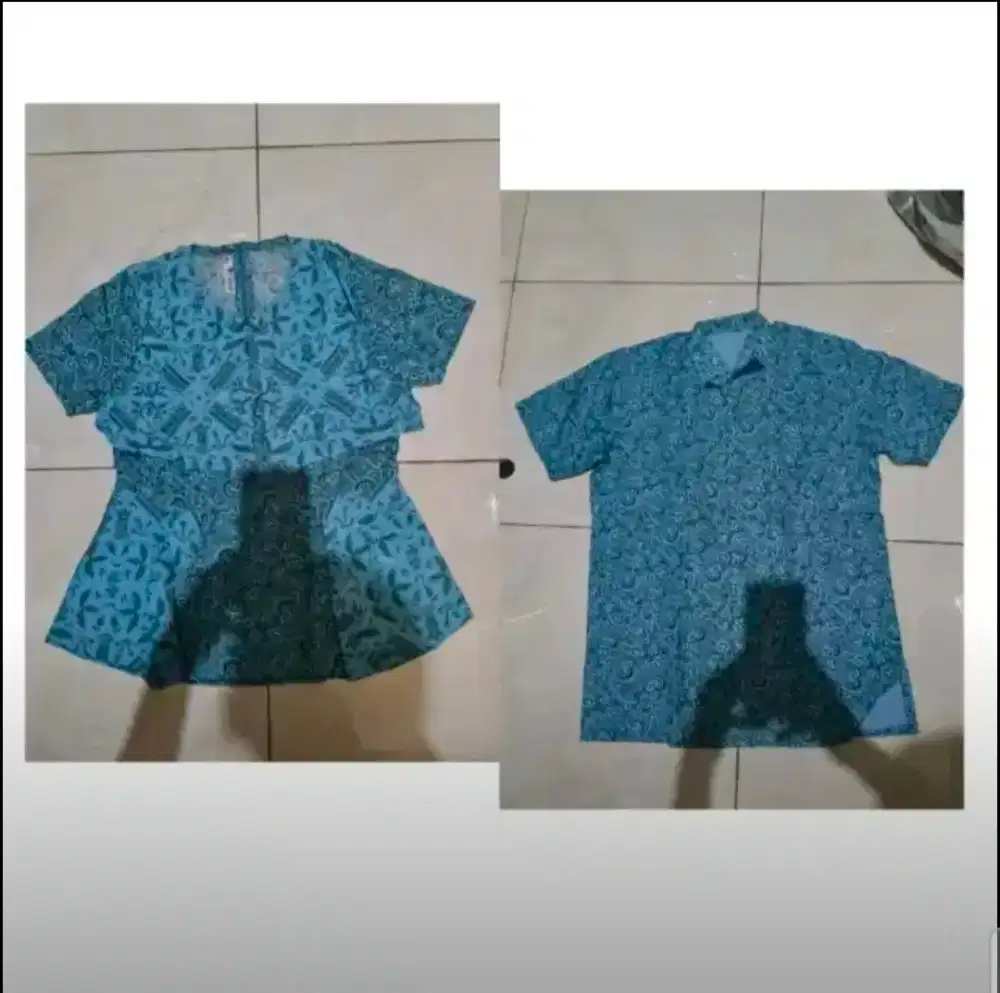 Baju batik couple u/ lebar pinggang cowok +/- 108 cm, cewek +/- 88cm