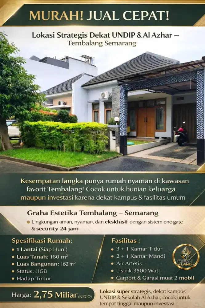 RUMAH DIJUAL KAWASAN UNDIP TEMBALANG SEMARANG