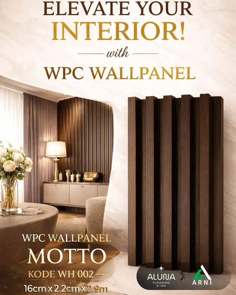 WALLPANEL MOTTO KODE WH PVC | WallPanel Motif Kayu | Dekorasi Dinding