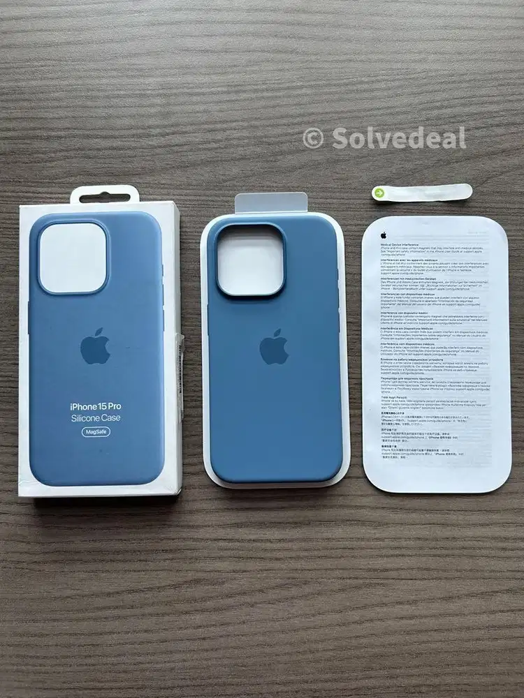 Apple Silicone Case iPhone 15 Pro MagSafe Winter Blue — Original Baru