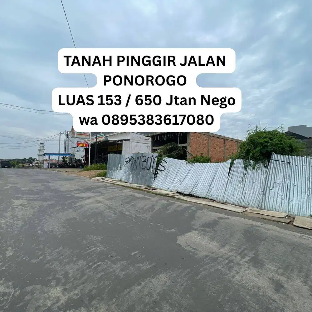 TANAH PINGGIR JALAN SUKABNGUN 2 UJUNG PALEMBANG