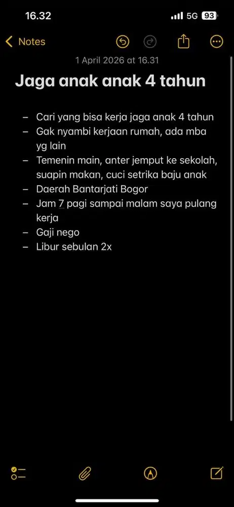 Cari Mba untuk jaga anak 4 tahun