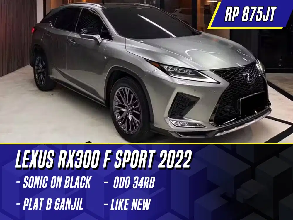 Lexus RX300 F Sport 2022 Facelift Sonic Titanium on Black Abu-abu Abu
