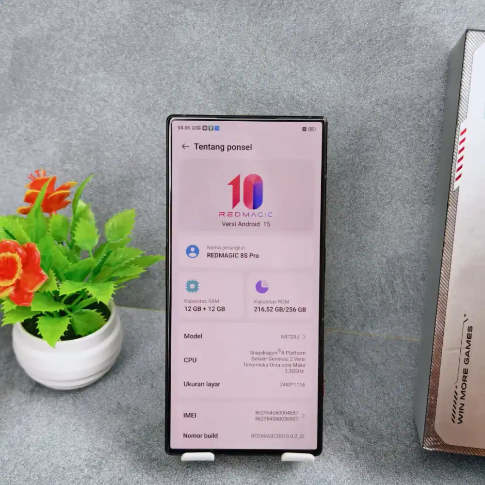 Nubia Red Magic 8s pro 5G
Ram 12/256GB