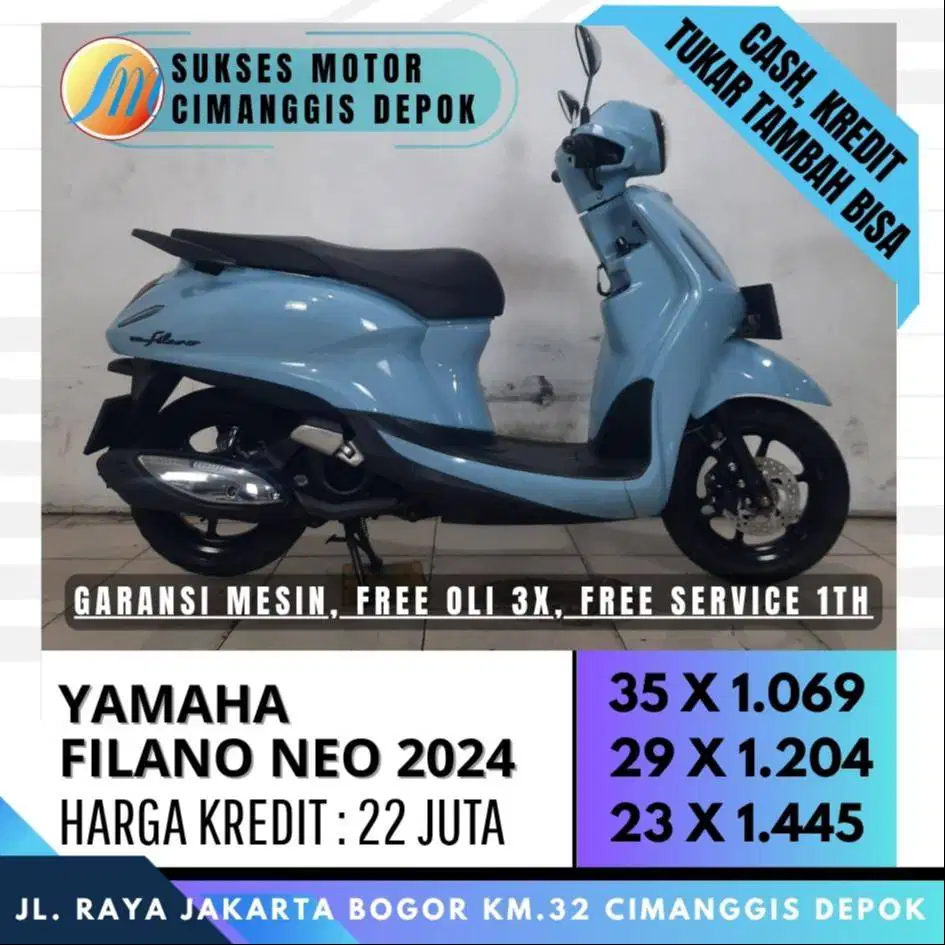 YAMAHA GRAND FILANO NEO 2024 UNIT MULUS BERGARANSI FREE OLI 3X