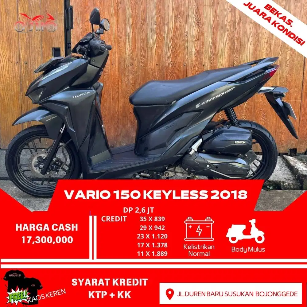 VARIO 150 KEYLES PAJAK AKTIF BISA TUKAR TAMBAH DAN BISA PAKE SPAYLATER