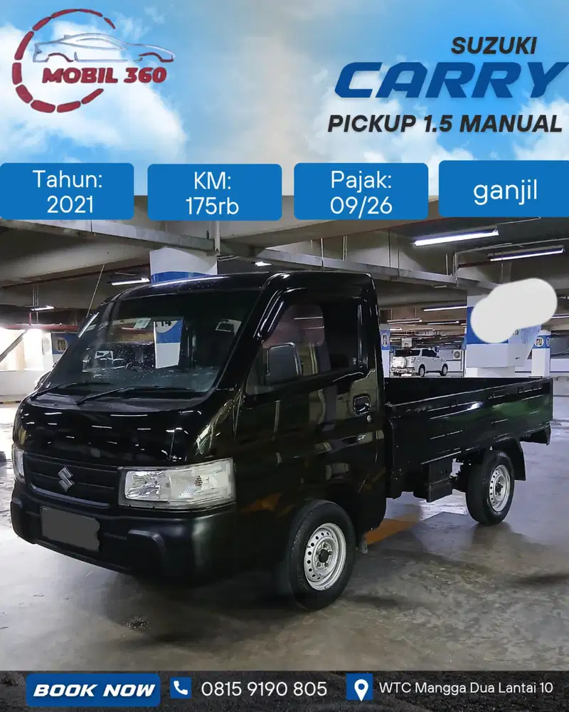 Suzuki Carry Pickup 1.5 manual tahun 2021 warna hitam