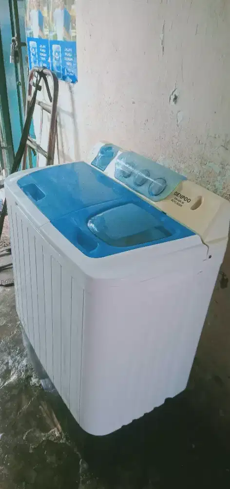 MESIN CUCI 2 TABUNG DENPO 7 KG BAGUS & NORMAL.( jaminan dinamo  ori )