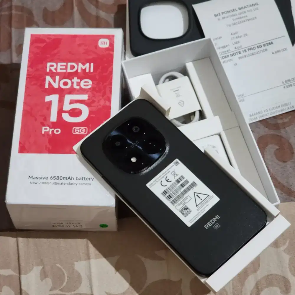 Redmi Note 15 Pro 5G 8/256GB Black 3hari pakai Garansi Resmi 24bulan