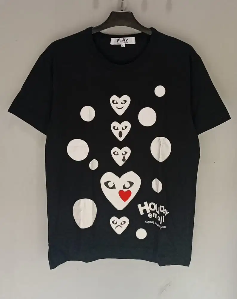 PLAY CDG HOLIDAY EMOJI TSHIRT BLACK
