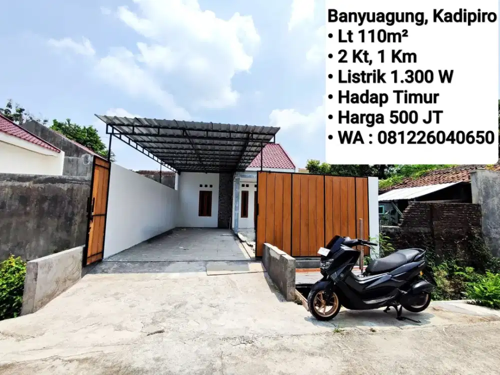 Jual Rumah Baru Area Banyuagung Kadipiro, Dekat Nusukan, Sumber, Banyuanyar, Pintu TOL