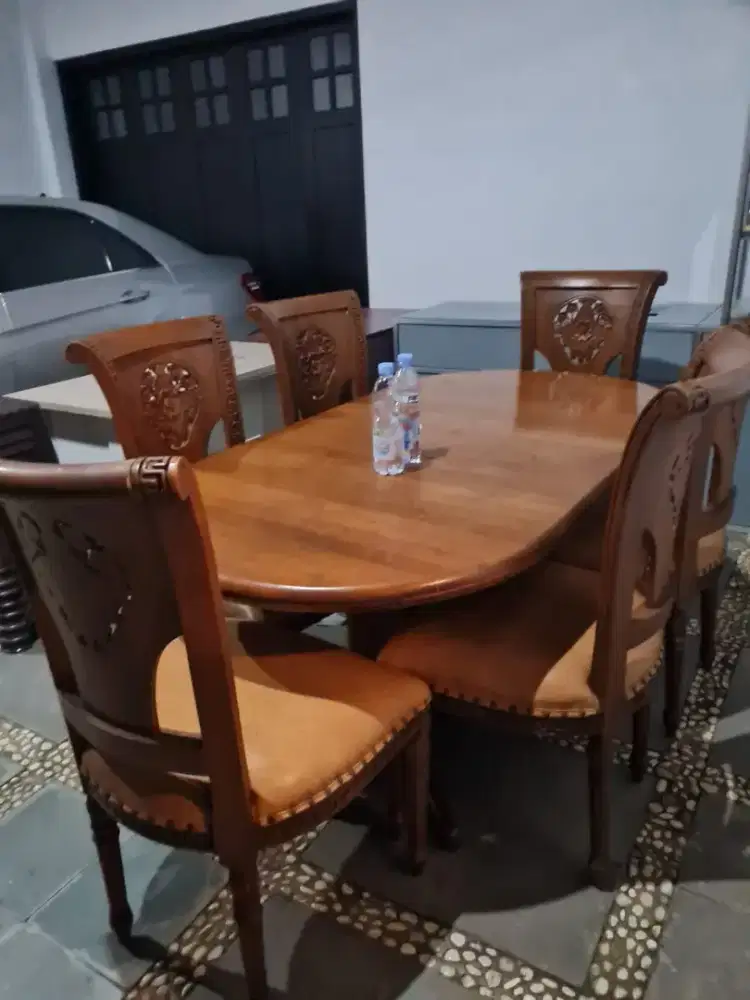 Meja makan kursi 6 kayu