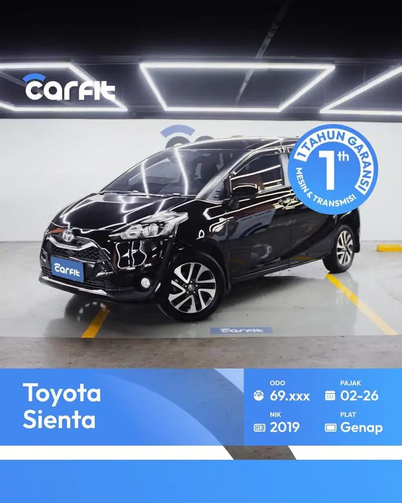 NIK 2019 Toyota Sienta 1.5 V A/T Odo 69xxx KM