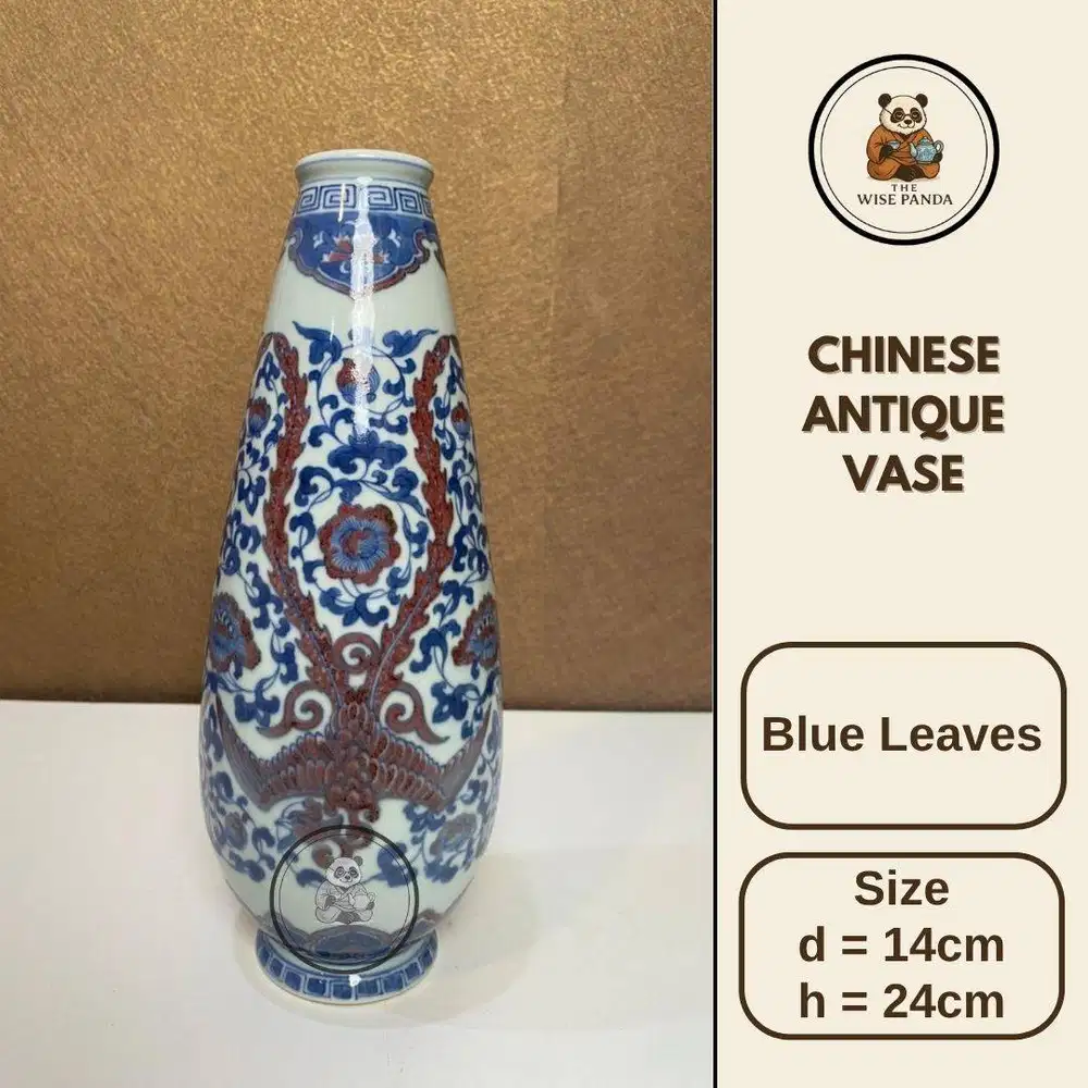 Vas Porselen China Unik Warna Biru