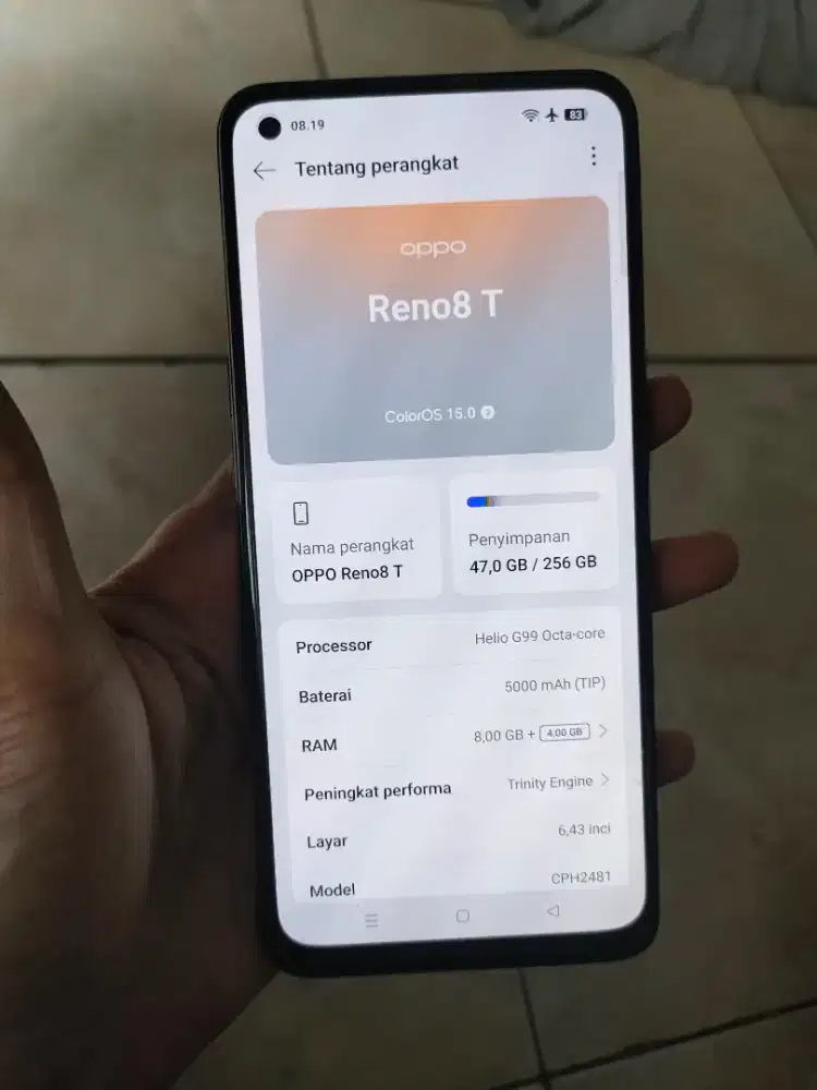Oppo Reno 8T 4G 8/256gb hp casan