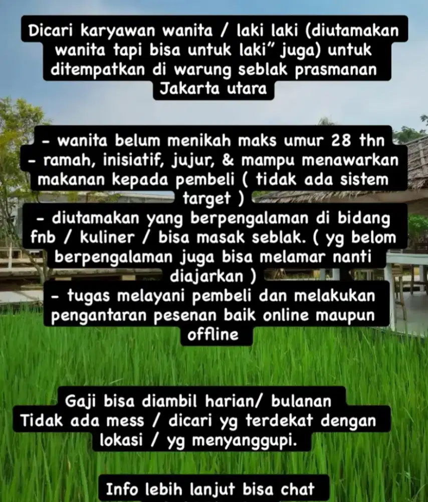 LOWONGAN SEBLAK PRASMANAN